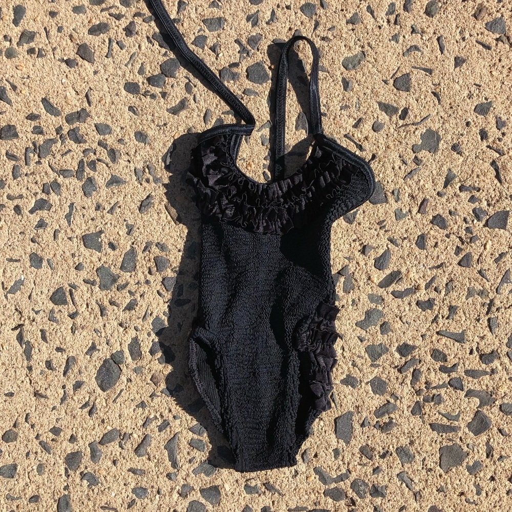 Vintage Hunza G Kids Black One Piece Swimsuit